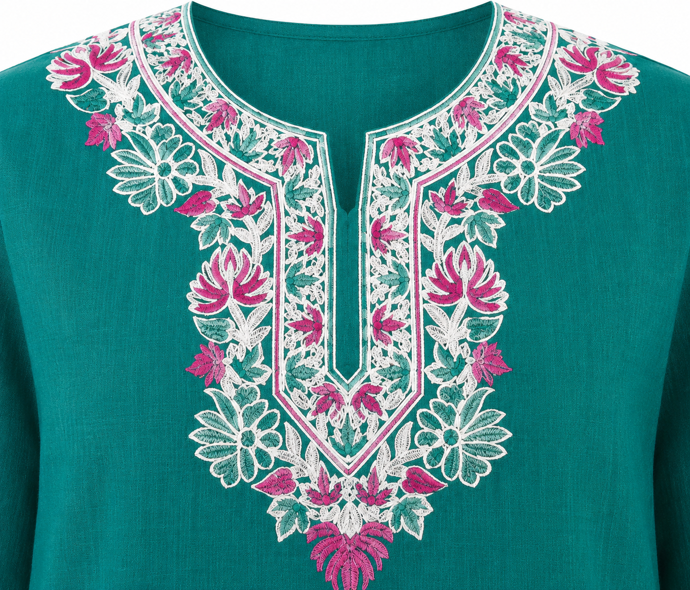 Kashmir Aari cotton Co-Ord Set | Dark Teal